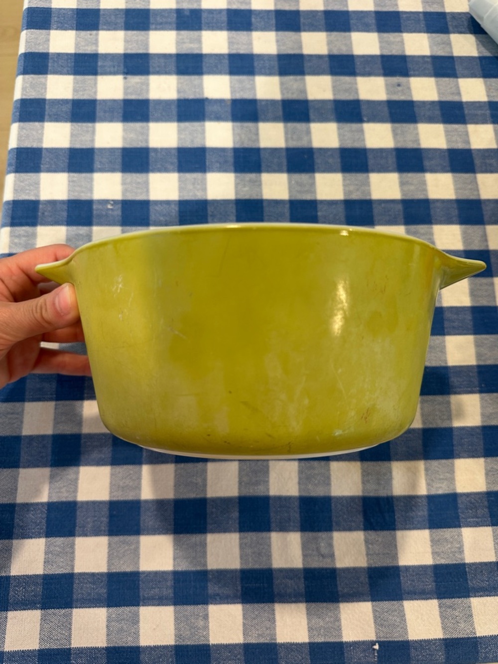 Pyrex vintage verde green Ceramic Serving Bowl